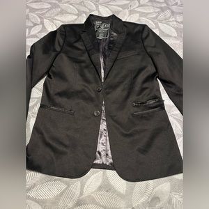 Guess Black Blazer Men’s Size Large Sport Jacket With Embroidered Wings